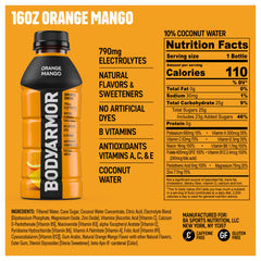 BODYARMOR Orange Mango bottle pour action, convenient hydration ready to sip