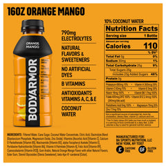 BODYARMOR Orange Mango being poured to illustrate quick hydration during training.