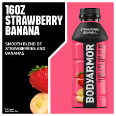 BODYARMOR 16oz bottle closeup showcases easy-to-grab sports drink.