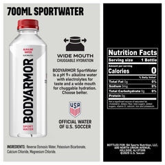 BODYARMOR SportWater 700 mL bottle ideal for daily hydration.