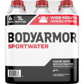 BODYARMOR SportWater 1L bottle front view for extended workouts.