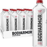BODYARMOR SportWater bottle with splash for on-the-go hydration during workouts.