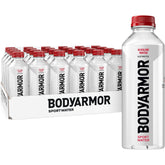 BODYARMOR SportWater wide-mouth bottle enables quick hydration during workouts.