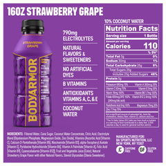 BODYARMOR Strawberry Grape pour captured during a workout.