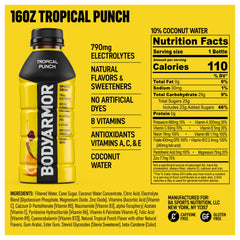 BODYARMOR Tropical Punch 12-pack on shelf, ideal for athletes