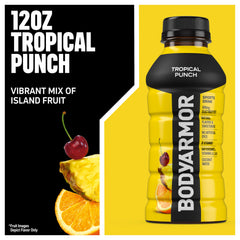 BODYARMOR Tropical Punch bottle top captures resealable cap for on-the-go hydration