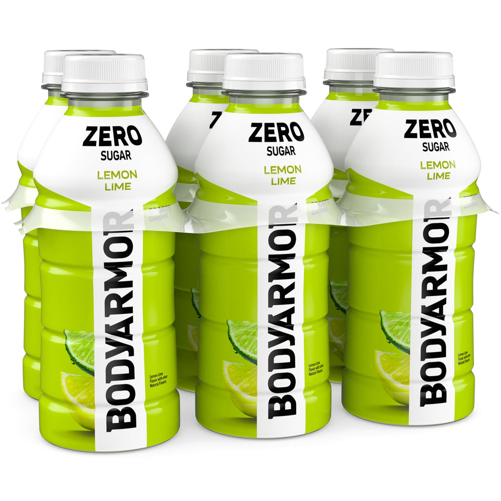 BODYARMOR Zero Sugar Lemon Lime bottle front for on-the-go hydration with electrolytes.