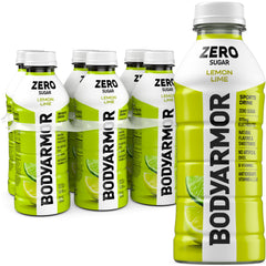 BODYARMOR Zero Sugar Lemon Lime bottle on ice for refreshing workouts.