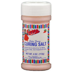 Bolner's Fiesta curing salt jar front view for jerky and sausage curing.