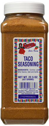 Bolner's Fiesta Extra Fancy Taco Seasoning jar ready to flavor authentic tacos.