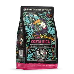 Bones Coffee Costa Rica single-origin mountain harvest, bright aroma for morning pour-overs.