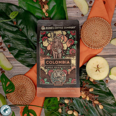 Bones Coffee dried fruit notes suggesting a fruity aroma and balanced cup