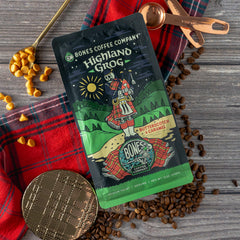 Bones Coffee Highland Grog ground coffee ideal for auto drip