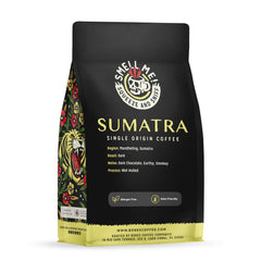 Sumatra coffee notes with dark chocolate hints and earthy richness