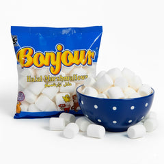 Bonjour large vanilla marshmallows front view showing fluffy texture for cozy moments