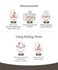 BonJuk porridge heated in microwave for fast nourishment.