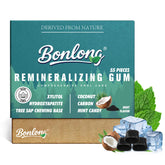 BONLONG remineralizing gum menthol packshot shows mint flavor and enamel-supporting daily chew.
