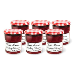 Bonne Maman Strawberry Preserves jar on toast highlighting simple ingredients and homemade taste.