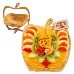 Bonnie and Pop apple-shaped tray presents a vibrant dried fruit gift for gifting