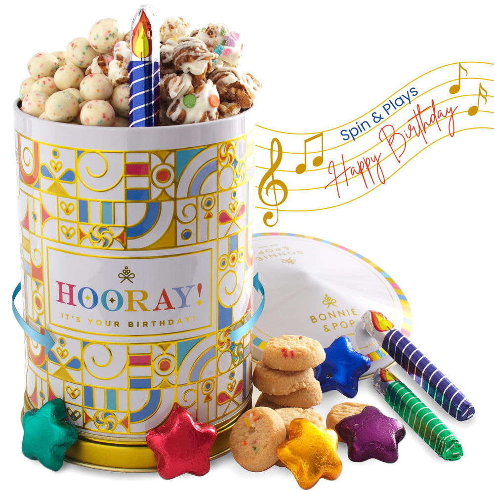 BONNIE AND POP birthday gift tin full display for festive gifting and sharing