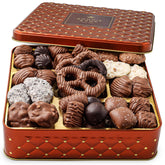 Bonnie and Pop chocolate gift basket shows assorted chocolates for sharing and gifting.