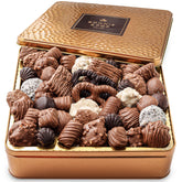 Bonnie and Pop chocolate gift basket keepsake tin with assorted chocolates for celebrations.