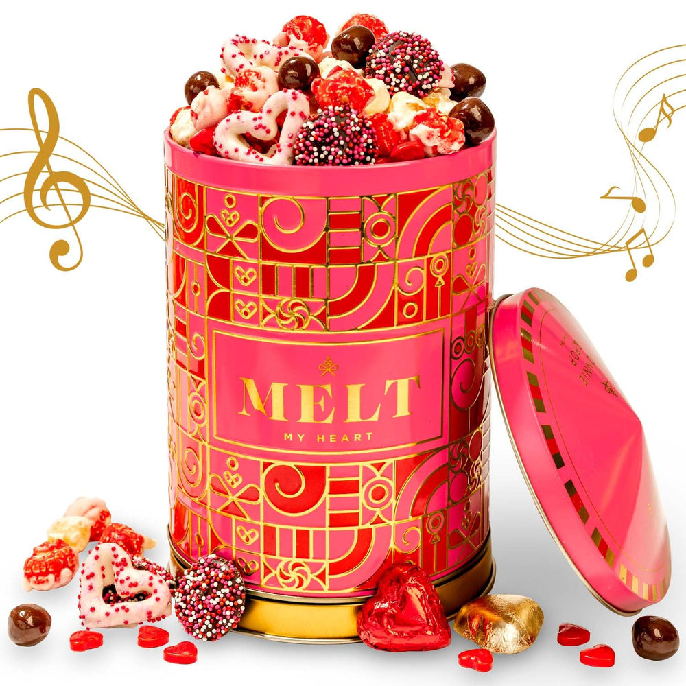 BONNIE AND POP gift tin opens with La Vie En Rose, creating a romantic moment
