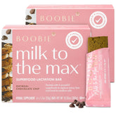 Boobie Brands Milk to the Max bar package, a convenient milk-boosting snack for breastfeeding moms.