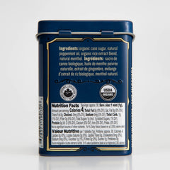 BoomQQ Clawhammer Mints label close-up highlights organic and kosher status.