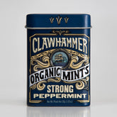 BoomQQ Clawhammer Mints tin front view for on-the-go freshness.