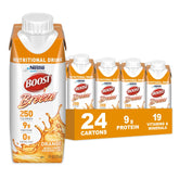 BOOST Breeze orange-flavor bottle front showing on-the-go nutrition.
