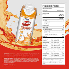 BOOST Breeze orange drink being poured for easy enjoyment after activity.