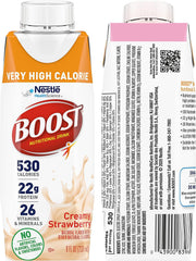 BOOST vanilla pour emphasizes quick, calorie dense nutrition on the go