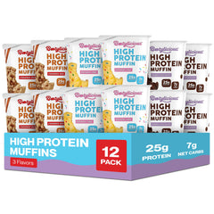 Bootylicious double chocolate muffin pack for quick high-protein meals.
