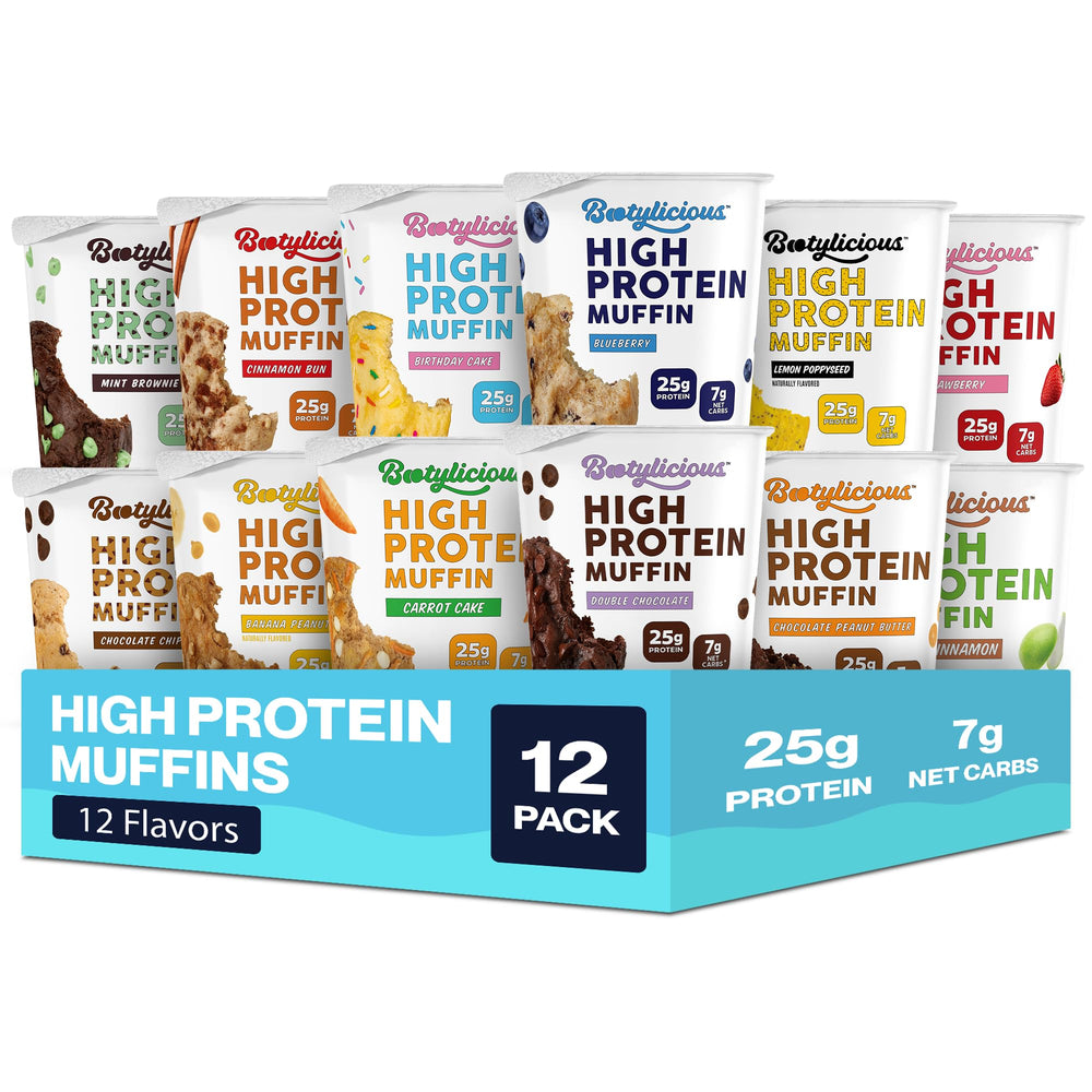 Bootylicious Double Chocolate muffin: high-protein snack for breakfast or post-workout.