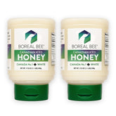 BOREAL BEE iced honey bottle – creamy texture for easy drizzle on toast.