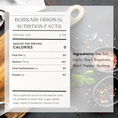 Borsari Original Seasoning Salt in a kitchen drawer ready to season