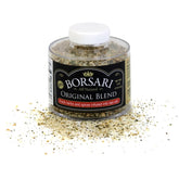Borsari Original Seasoning Salt packaging highlights a gluten-free, all-natural blend.
