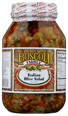 Boscoli Family Italian Olive Salad jar—tangy topping for salads and sandwiches