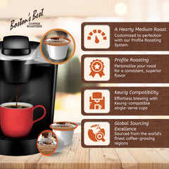 Boston's Best medium roast coffee beans sourced worldwide for a versatile base