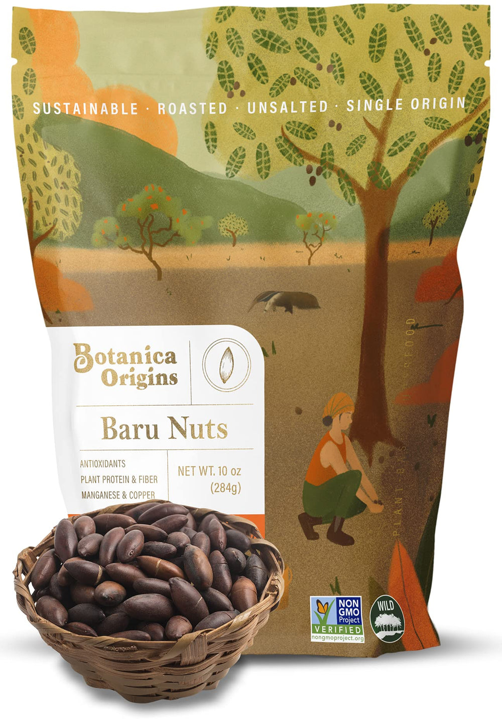 Botanica Origins Baru nuts roasted, perfect as a quick protein-rich snack