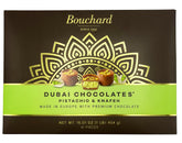 Bouchard Dubai Pistachio chocolates closeup with nutty richness and premium cocoa