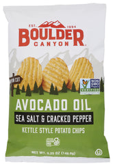 Boulder Canyon Canyon Cut avocado oil chips, crisp and savory snack.