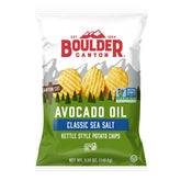 Boulder Canyon chips bag front with avocado oil sea salt – crisp family snack