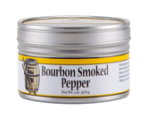 Bourbon Smoked Pepper bottle closeup highlighting smoky aroma for grilling