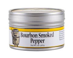 Bourbon Smoked Pepper bottle closeup highlighting smoky aroma for grilling