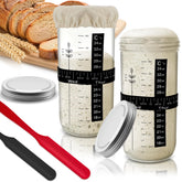 Bowasin sourdough starter jar wide mouth facilitates easy mixing and feeding.