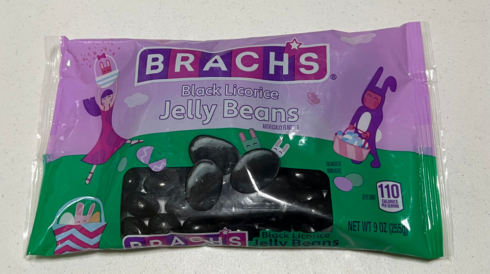 Brach's Black Jelly Bird Eggs Candy bag with bird-shaped beans, ideal for parties and gifting.