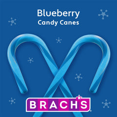 Brach’s Blueberry Candy Canes in a box display, ideal for stocking stuffers.