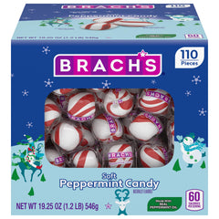 Brach's Holiday Soft Peppermint Candy tub ready for festive sharing.